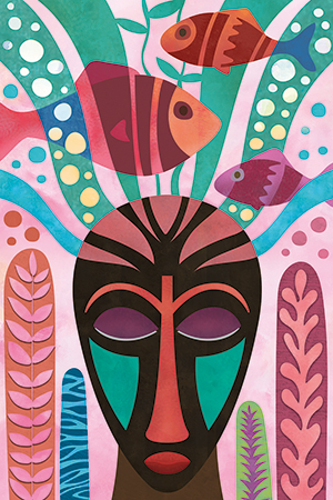 Ilustración de "Escabeche", por Esteban Garcés, para la serie de cocina ecuatoriana "Allimicuna", escrita por Julio Pazos Barrera. Revista Ecuador Terra Incognita.