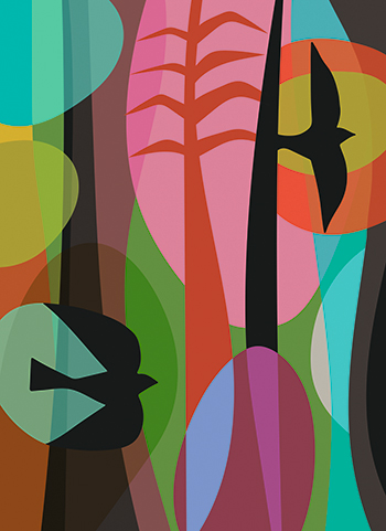 Ilustración de "Alfeniques de Baños de Agua Santa", por Esteban Garcés, para la serie de cocina ecuatoriana "Allimicuna", escrita por Julio Pazos Barrera. Revista Ecuador Terra Incognita.